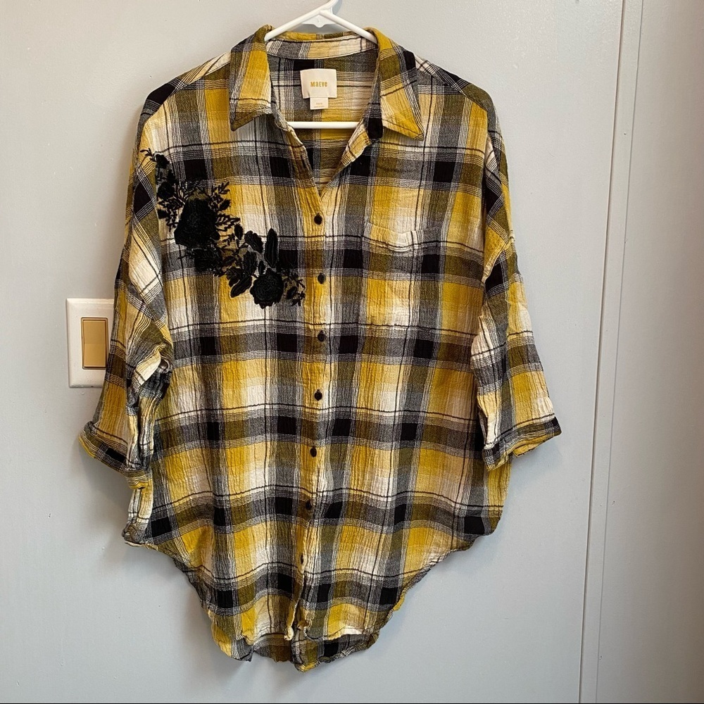 Maeve Oversized Front Button Blouse Size XS